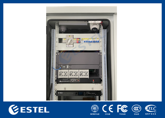 Armadio batteria da esterno IP55 22U con sistema di alimentazione raddrizzatore 9KW 48VDC integrato per applicazioni di telecomunicazioni