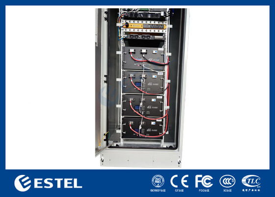 Outdoor Telecom Power Cabinet with Integrated Cooling 4pcs 48V 200Ah Lithium Battery Modules and Power System