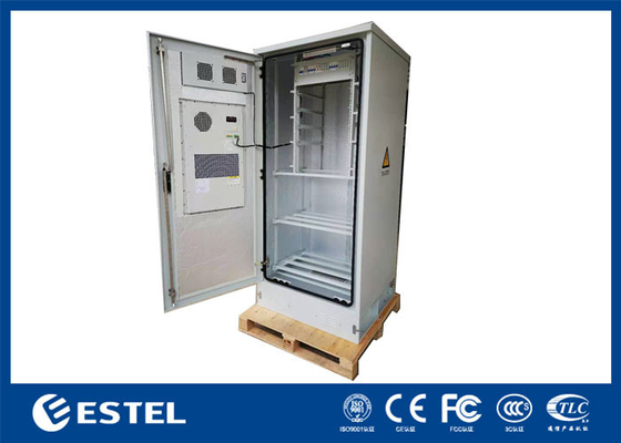 Rack da 19 pollici per armadio per telecomunicazioni all'aperto di colore grigio RAL7035 con portabatteria