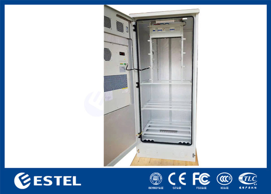 Rack da 19 pollici per armadio per telecomunicazioni all'aperto di colore grigio RAL7035 con portabatteria