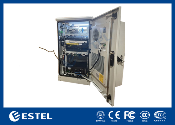 19 pollici 18U Standard Outdoor Telecom Gabinetto con sistema di raffreddamento integrato e porta anteriore in acciaio inossidabile