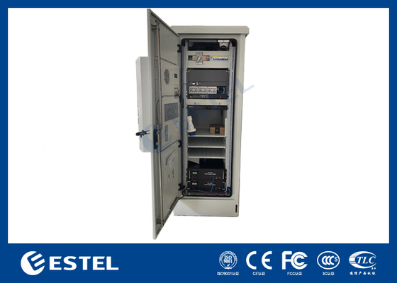 19 pollici 18U Standard Outdoor Telecom Gabinetto con sistema di raffreddamento integrato e porta anteriore in acciaio inossidabile