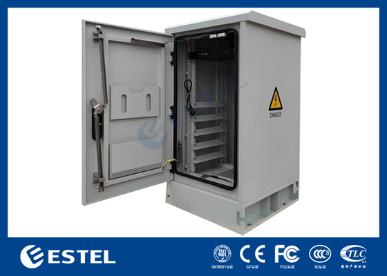 Armadio batteria da esterno IP55 22U con sistema di alimentazione raddrizzatore 9KW 48VDC integrato per applicazioni di telecomunicazioni