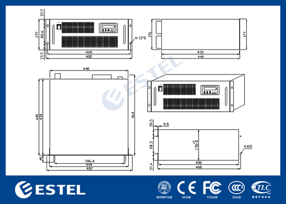 Sistema raddrizzatore per telecomunicazioni da 4800Wh con vantaggio resistente al sole e alla pioggia e connettore MTP Il 0.35dB Max 0.15dB Tip