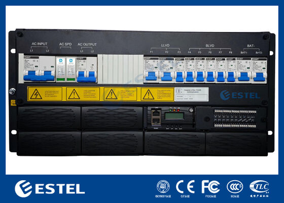 Sistema di rettificatore modulare telecom di 18 kW aggiornabile con distribuzione di corrente alternata e continua