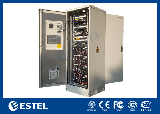 Outdoor Telecom Power Cabinet with Integrated Cooling 4pcs 48V 200Ah Lithium Battery Modules and Power System