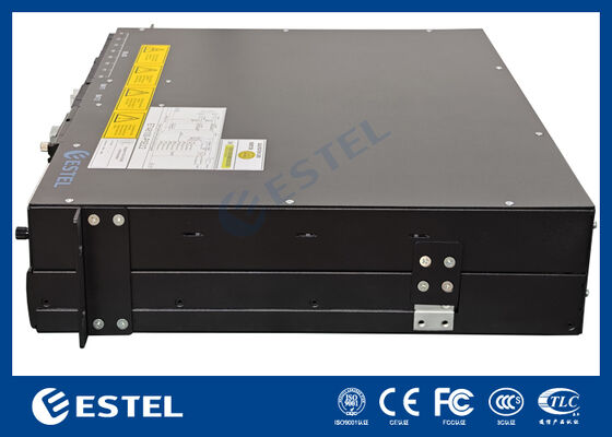 Unità di alimentazione a corrente continua a rack snello per armadi di telecomunicazioni e stanze di attrezzature di rete con alloggiamento in metallo chiuso