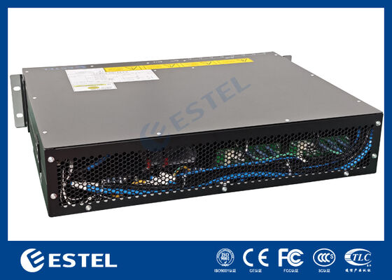 Unità di alimentazione a corrente continua a rack snello per armadi di telecomunicazioni e stanze di attrezzature di rete con alloggiamento in metallo chiuso