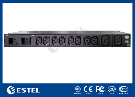 PDU Rack commutato a doppio ingresso 200-240VAC 2x16A con monitoraggio protezione KN-1