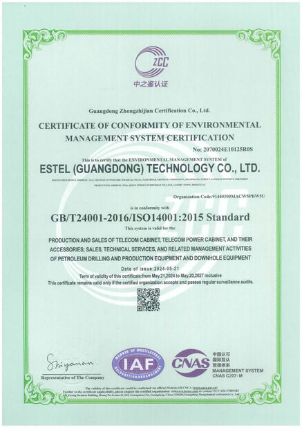 La CINA ESTEL (GUANGDONG) TECHNOLOGY CO., LTD. Certificazioni